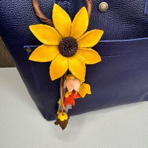 Sunflower Leather Bag Charm Leather Purse FALL Accessories Autumn Flower Crossbo